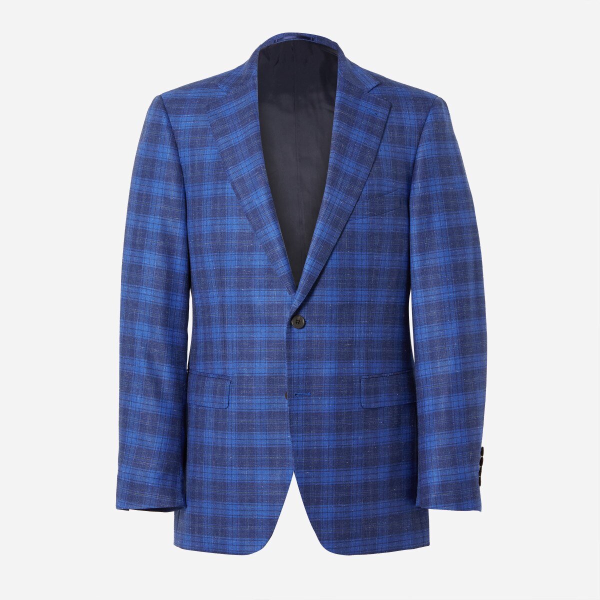 Madison Deep Blue Heathered Plaid Blazer | Alton Lane