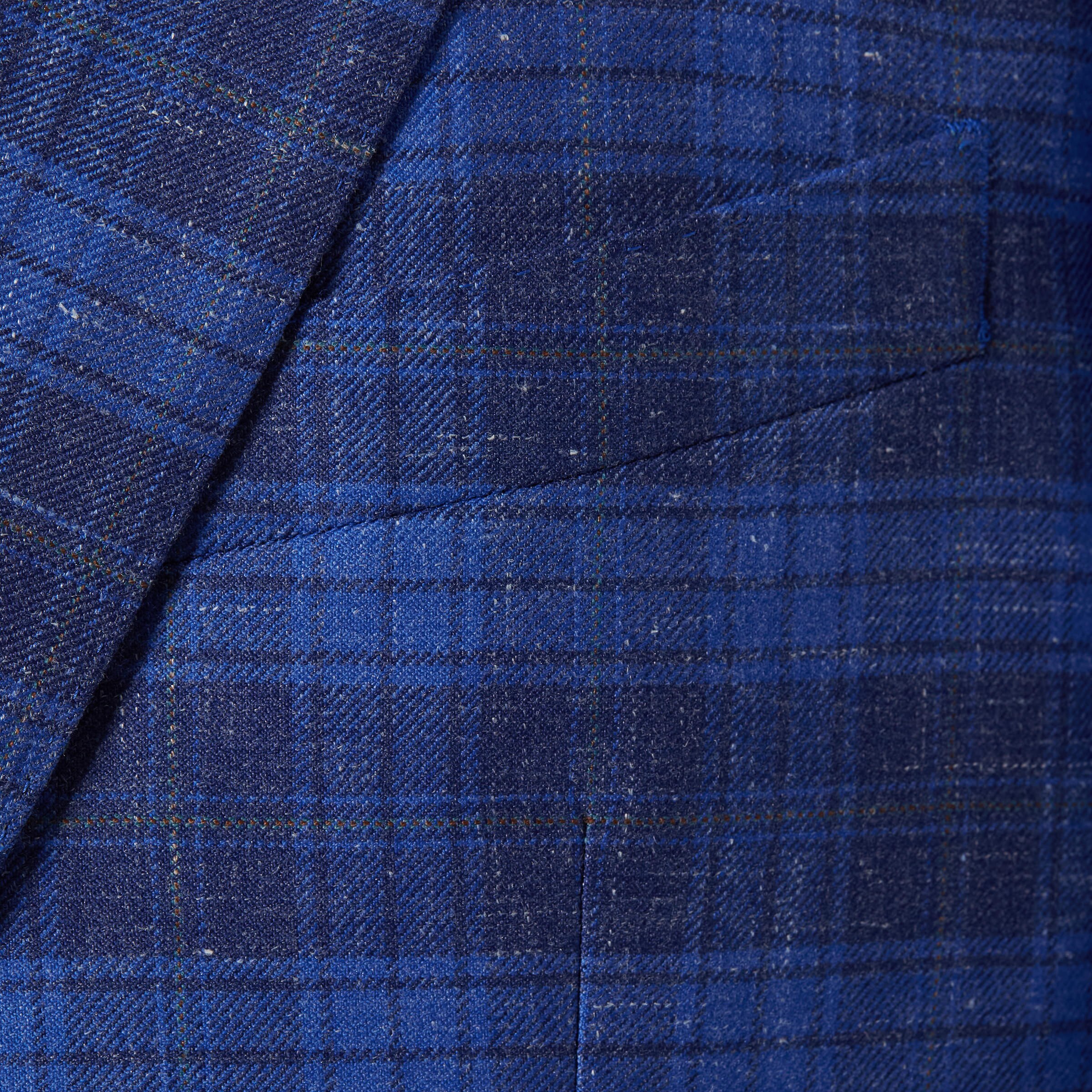 Madison Deep Blue Heathered Plaid Blazer | Alton Lane