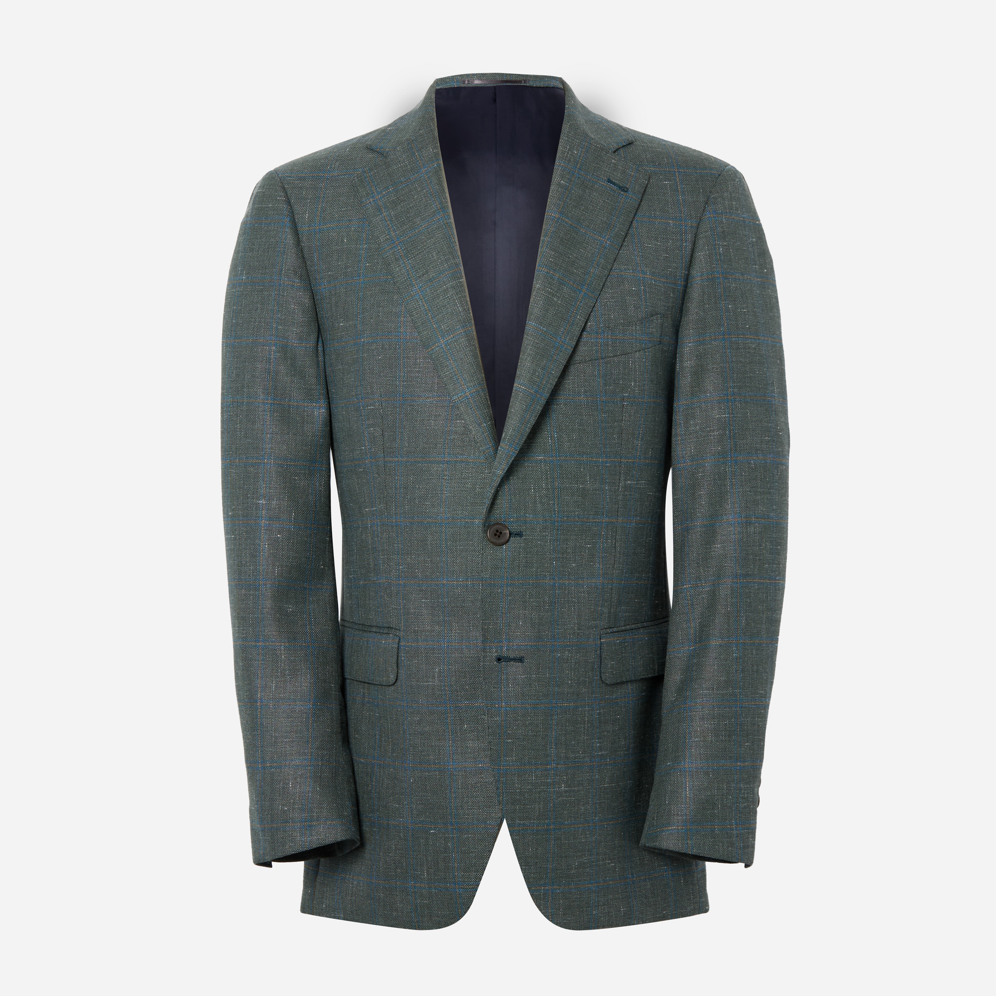 Madison Olive Textured Windowpane Blazer | Alton Lane