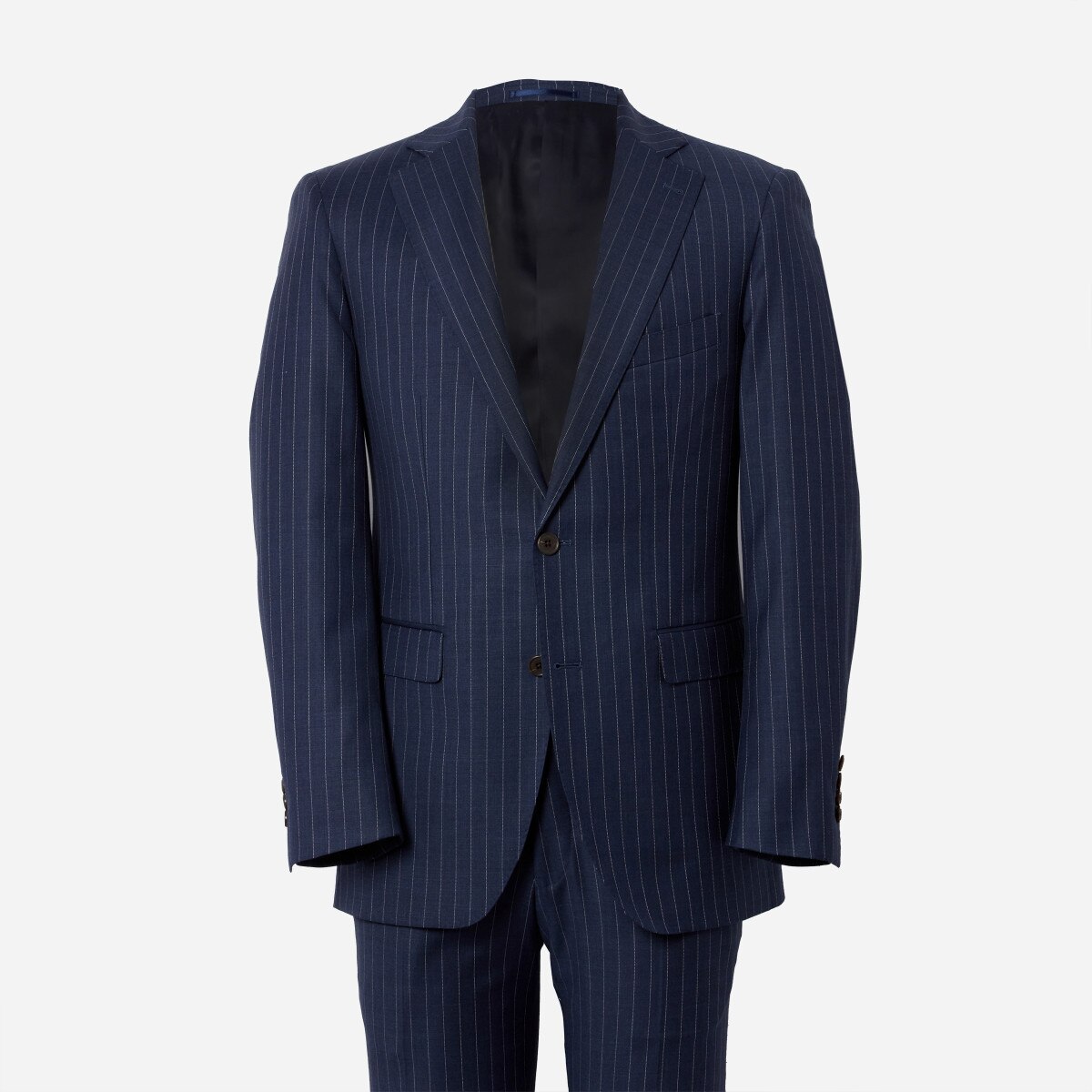 Irving Navy Heathered Stripe Suit | Alton Lane