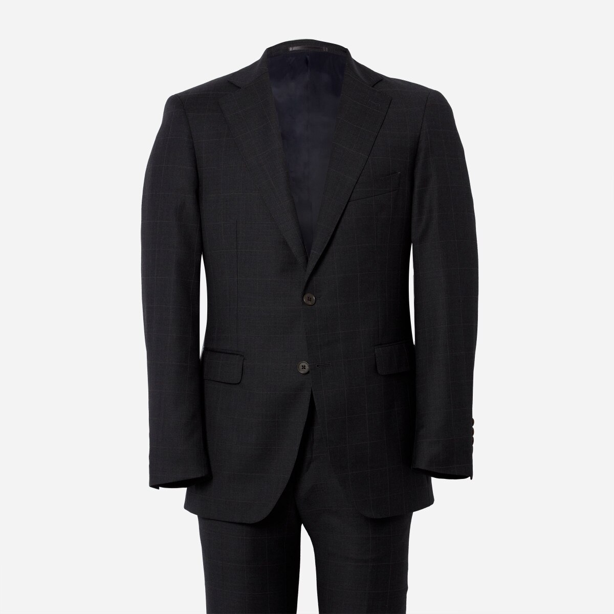 Irving Charcoal Heathered Windowpane Suit | Alton Lane