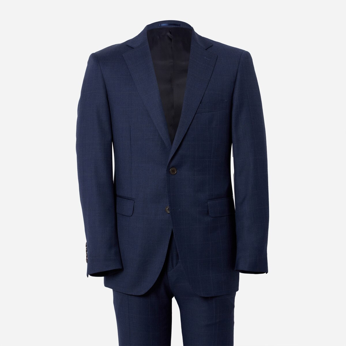 Irving Navy Heathered Windowpane Suit | Alton Lane