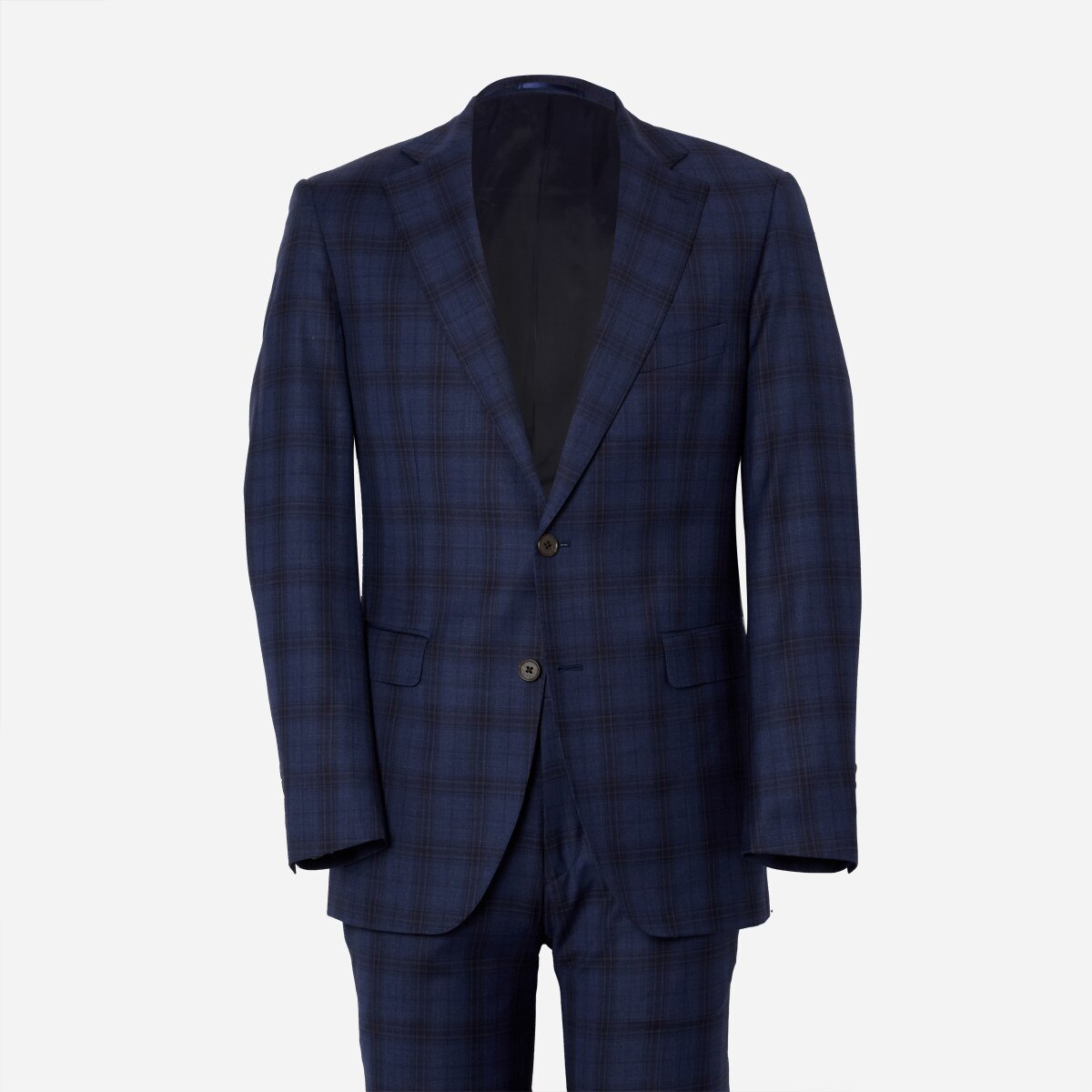 Irving Navy Heathered Plaid Suit | Alton Lane