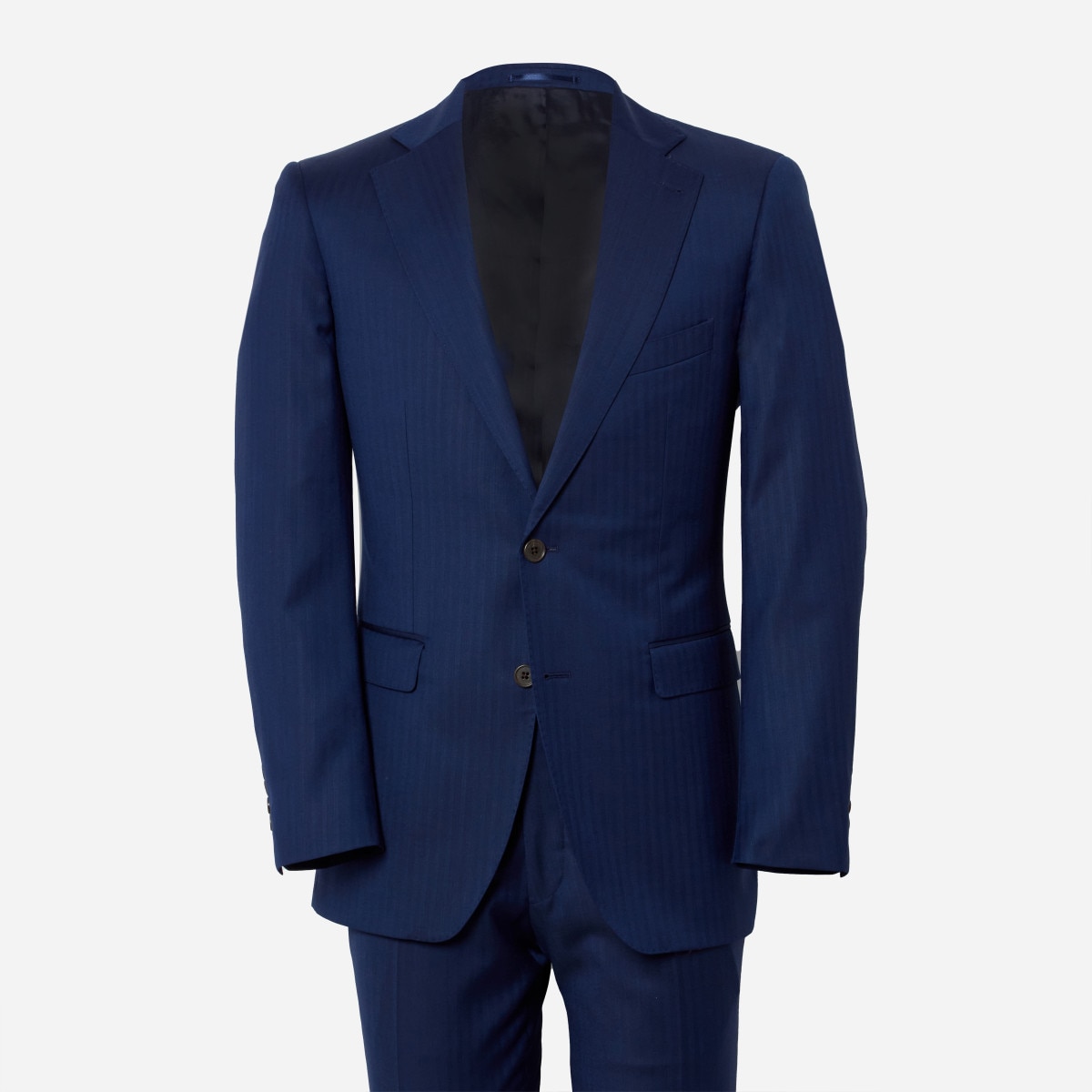 Irving Navy Heathered Herringbone Suit